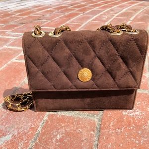 Brown suede little purse